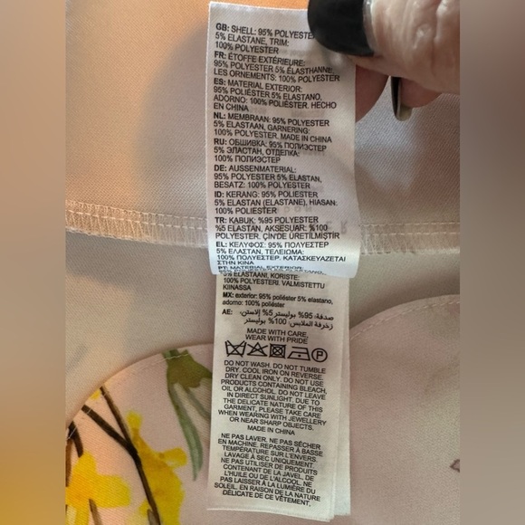 Ted Baker Karsali Elegance Scallop Skater Nude Pink Floral Cap Sleeve Dress 2 XS - Picture 5 of 16